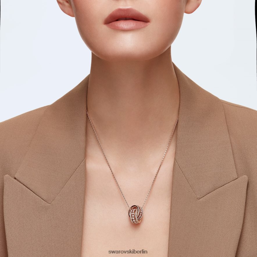 Swarovski weiterer Anhänger ineinander verschlungene Kreise, weiß, rosévergoldet Schmuck HLT448197