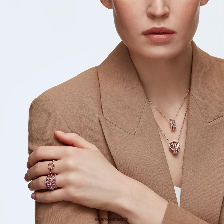 Swarovski weiterer Anhänger ineinander verschlungene Kreise, weiß, rosévergoldet Schmuck HLT448197