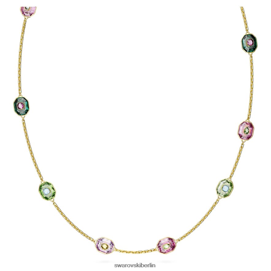 Swarovski Chroma-Halskette Achteckschliff, mehrfarbig, vergoldet Schmuck HLT448141