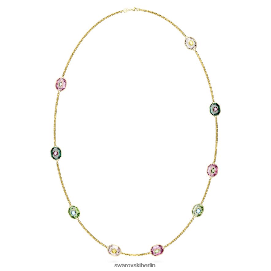 Swarovski Chroma-Halskette Achteckschliff, mehrfarbig, vergoldet Schmuck HLT448141