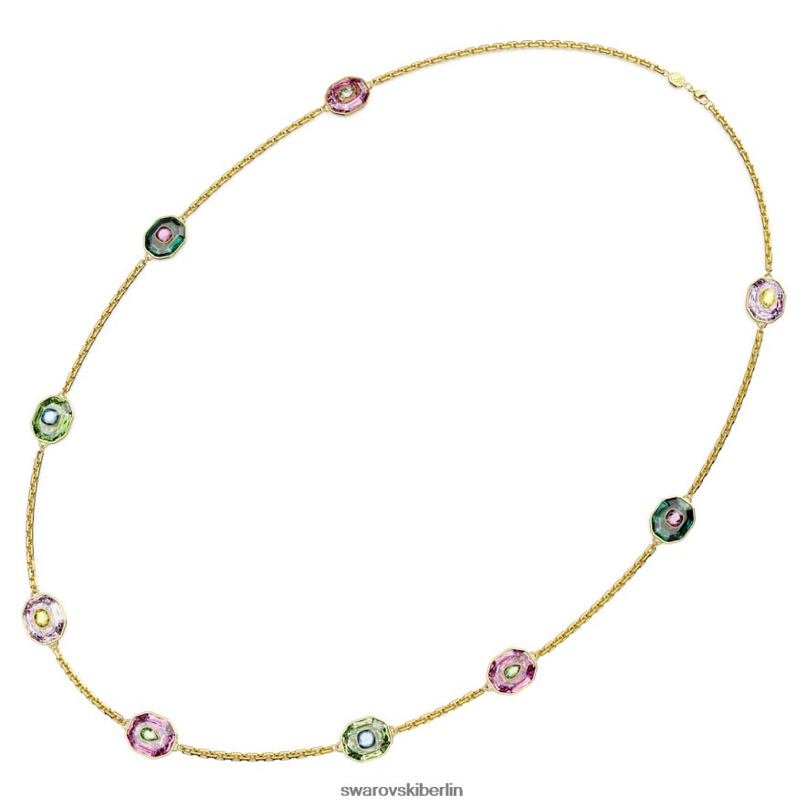 Swarovski Chroma-Halskette Achteckschliff, mehrfarbig, vergoldet Schmuck HLT448141