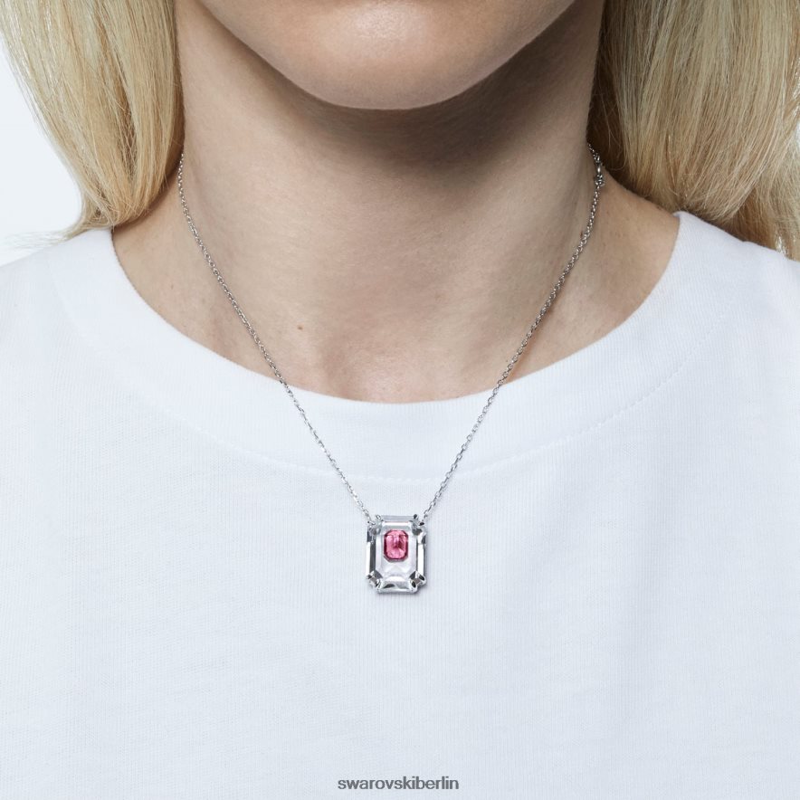 Swarovski Chroma-Halskette Achteckschliff, rosa, rhodiniert Schmuck HLT448116