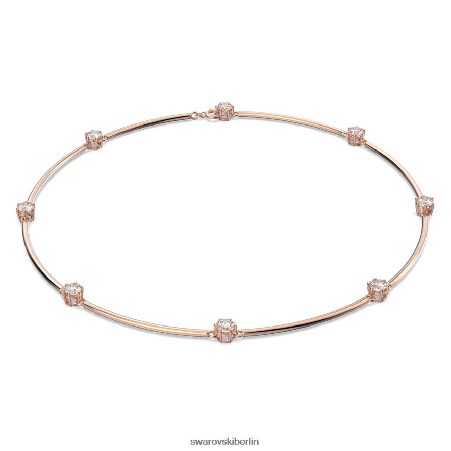 Swarovski Constella-Halskette Rundschliff, weiß, rosévergoldet Schmuck HLT44855