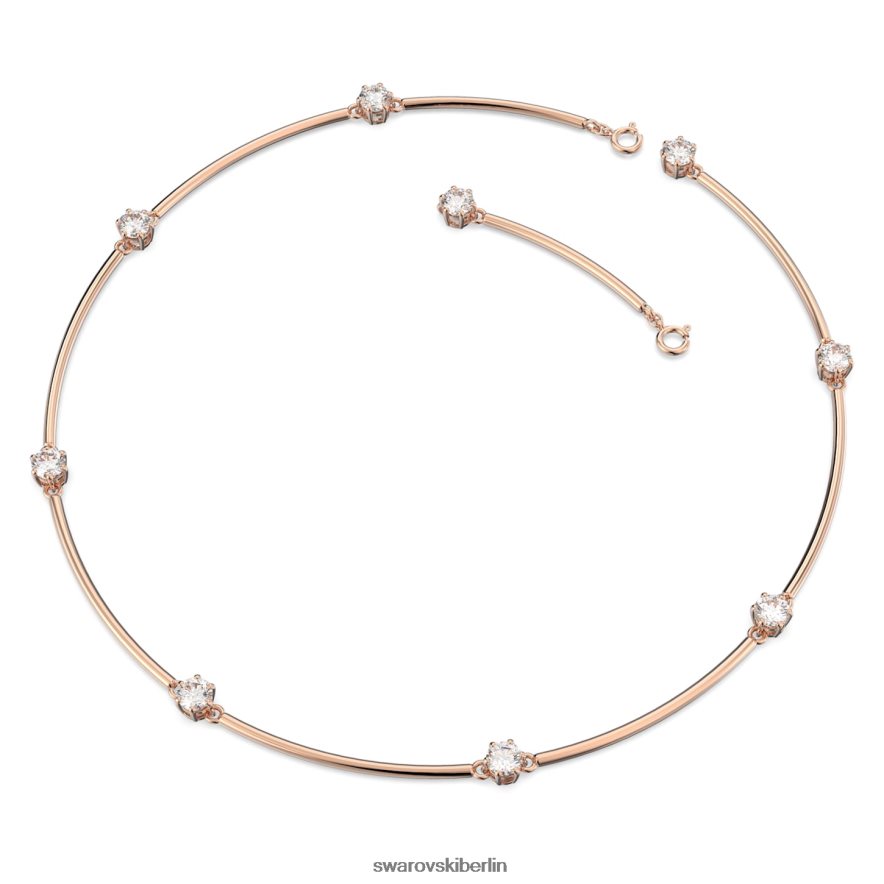 Swarovski Constella-Halskette Rundschliff, weiß, rosévergoldet Schmuck HLT44855