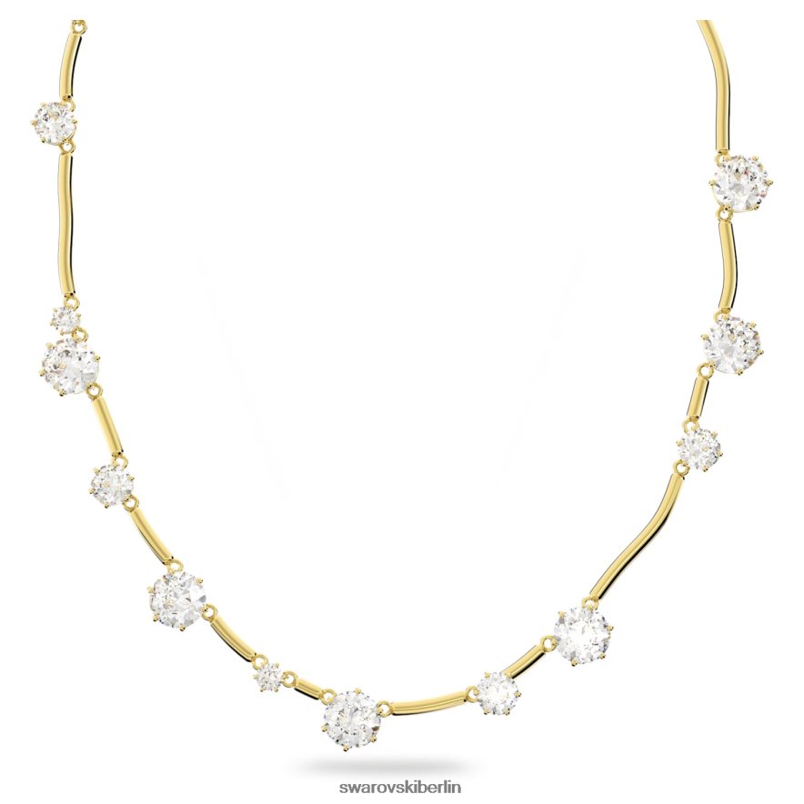 Swarovski Constella-Halskette gemischte Rundschliffe, weiß, vergoldet Schmuck HLT44899
