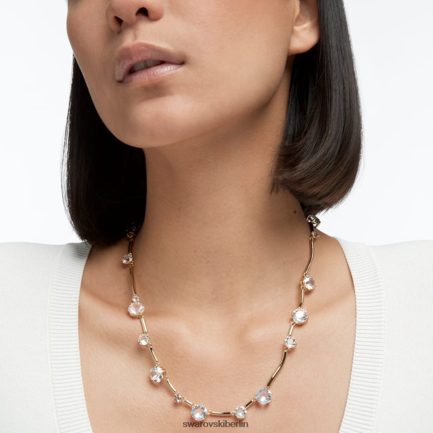 Swarovski Constella-Halskette gemischte Rundschliffe, weiß, vergoldet Schmuck HLT44899