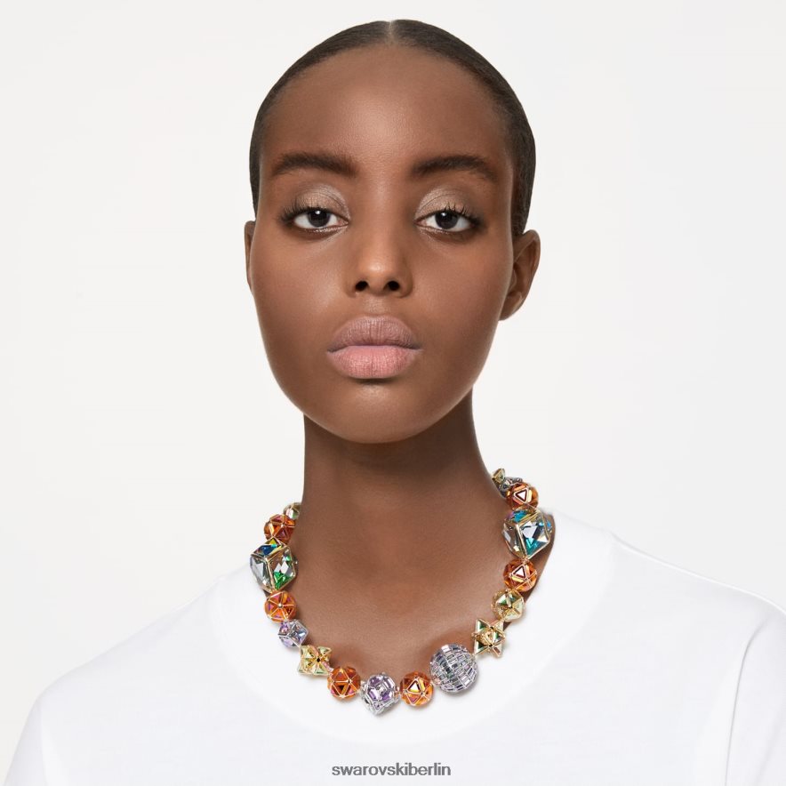 Swarovski Curiosa-Halskette Magnetverschluss, mehrfarbig, gemischte Metalloberfläche Schmuck HLT448101