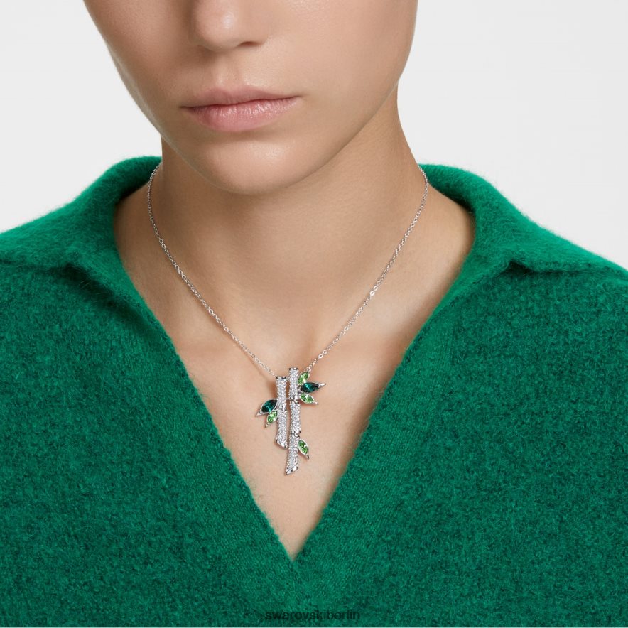 Swarovski Dellium-Halskette Bambus, grün, rhodiniert Schmuck HLT448139
