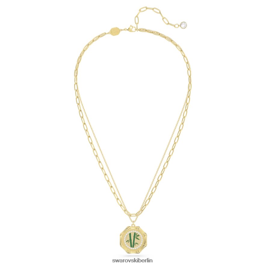 Swarovski Dellium-Halskette Bambus, grün, vergoldet Schmuck HLT448122