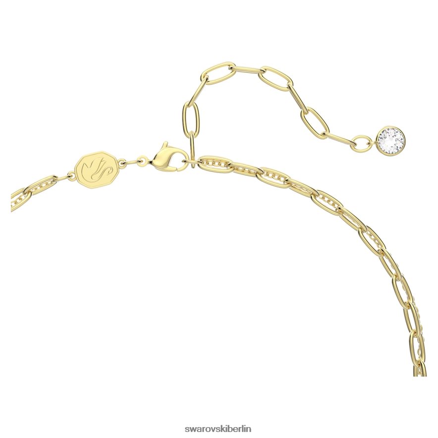 Swarovski Dellium-Halskette Bambus, grün, vergoldet Schmuck HLT448122