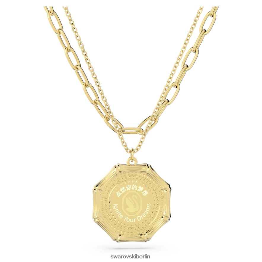 Swarovski Dellium-Halskette Bambus, grün, vergoldet Schmuck HLT448122