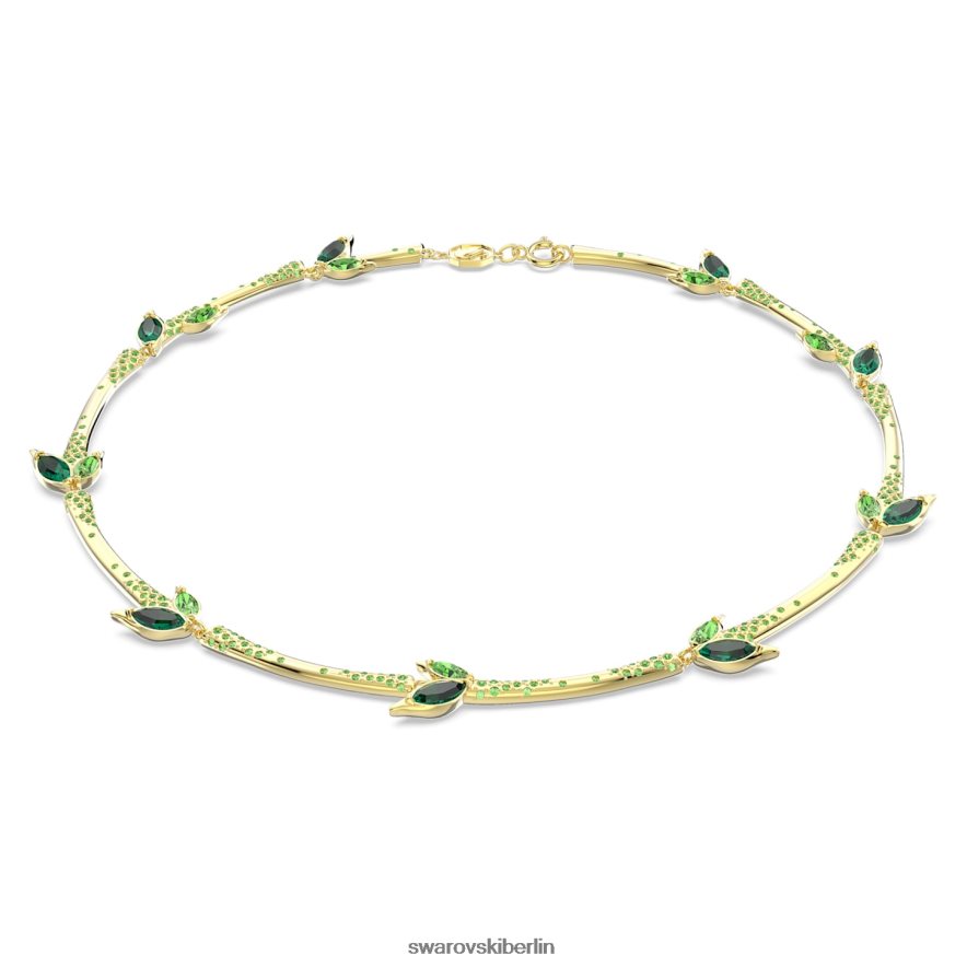 Swarovski Dellium-Halskette Bambus, grün, vergoldet Schmuck HLT448142