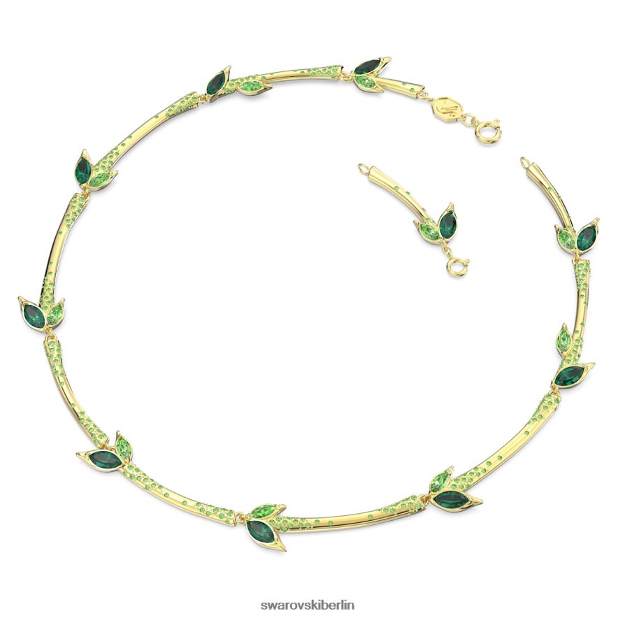 Swarovski Dellium-Halskette Bambus, grün, vergoldet Schmuck HLT448142