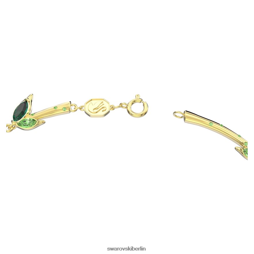 Swarovski Dellium-Halskette Bambus, grün, vergoldet Schmuck HLT448142