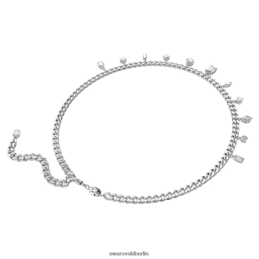 Swarovski Dextera-Halskette Mischschliffe, weiß, rhodiniert Schmuck HLT448107