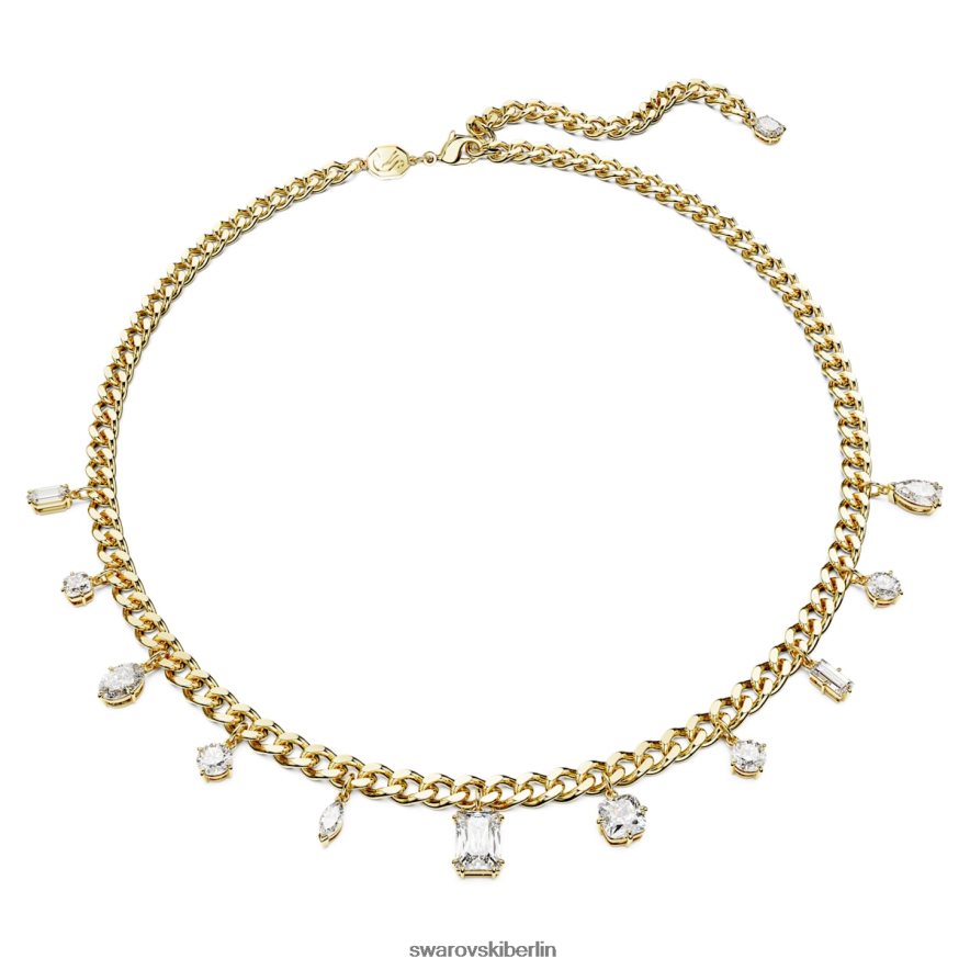 Swarovski Dextera-Halskette Mischschliffe, weiß, vergoldet Schmuck HLT448110