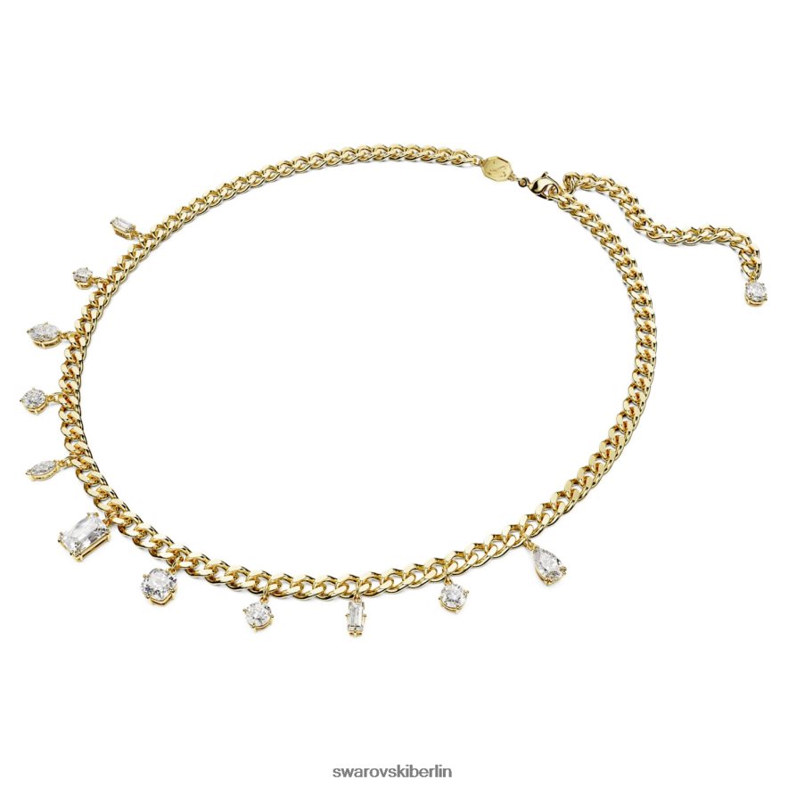Swarovski Dextera-Halskette Mischschliffe, weiß, vergoldet Schmuck HLT448110