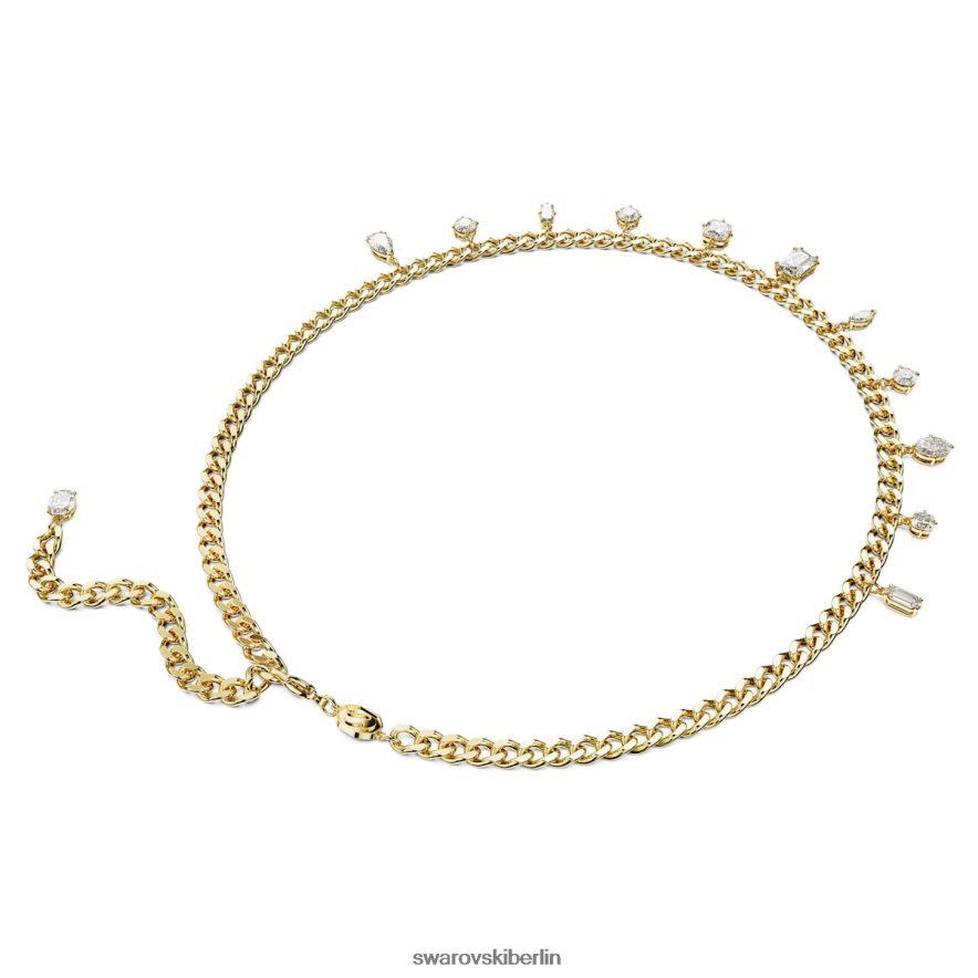 Swarovski Dextera-Halskette Mischschliffe, weiß, vergoldet Schmuck HLT448110
