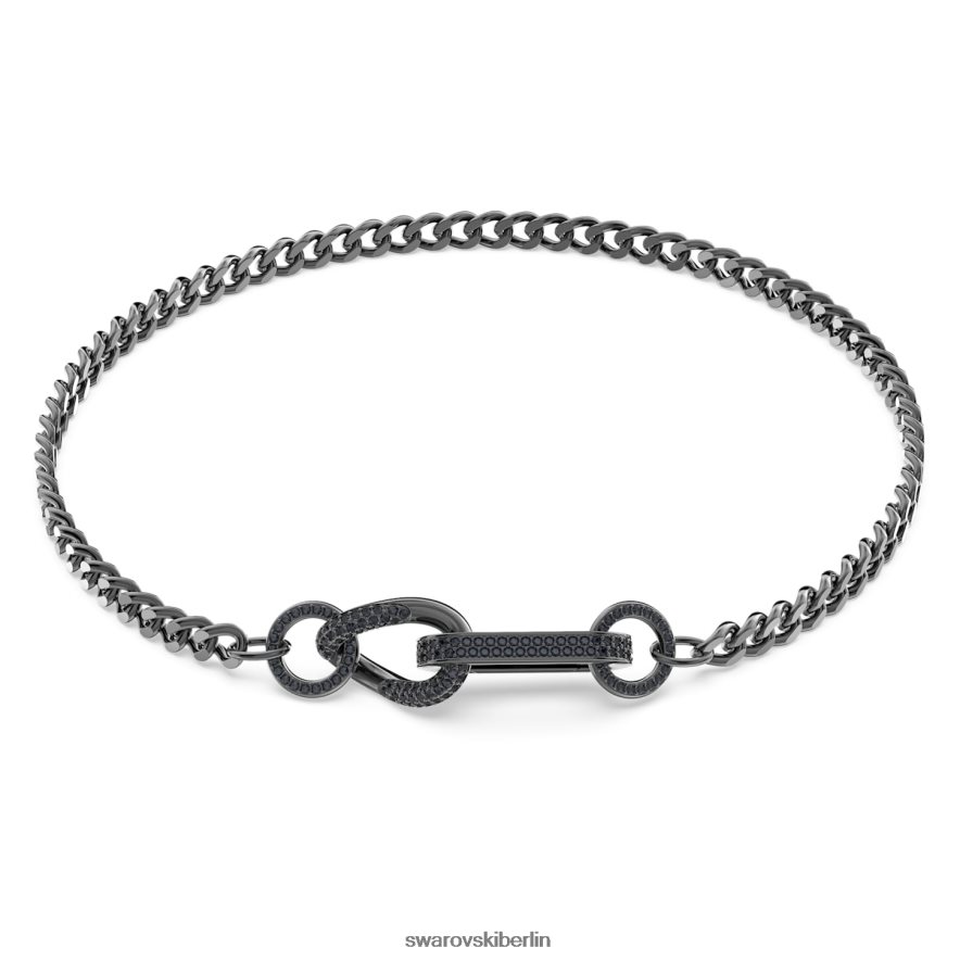 Swarovski Dextera-Halskette Pavé, gemischte Glieder, schwarz, rutheniumplattiert Schmuck HLT44849