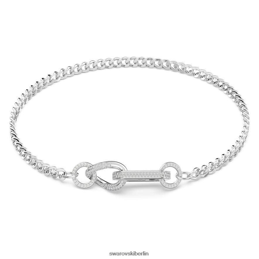 Swarovski Dextera-Halskette Pavé, gemischte Glieder, weiß, rhodiniert Schmuck HLT44833