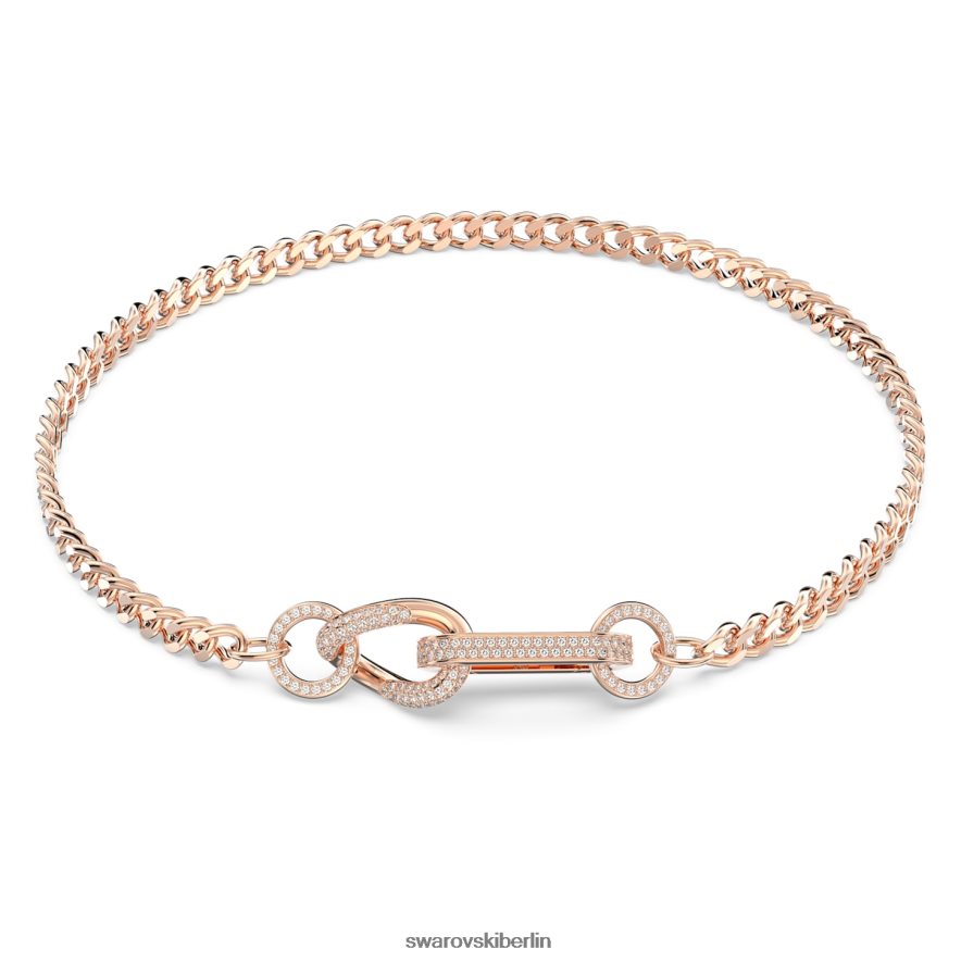 Swarovski Dextera-Halskette Pavé, gemischte Glieder, weiß, rosévergoldet Schmuck HLT44836