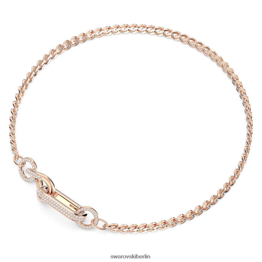 Swarovski Dextera-Halskette Pavé, gemischte Glieder, weiß, rosévergoldet Schmuck HLT44836