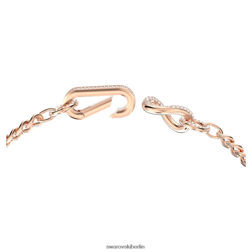 Swarovski Dextera-Halskette Pavé, gemischte Glieder, weiß, rosévergoldet Schmuck HLT44836