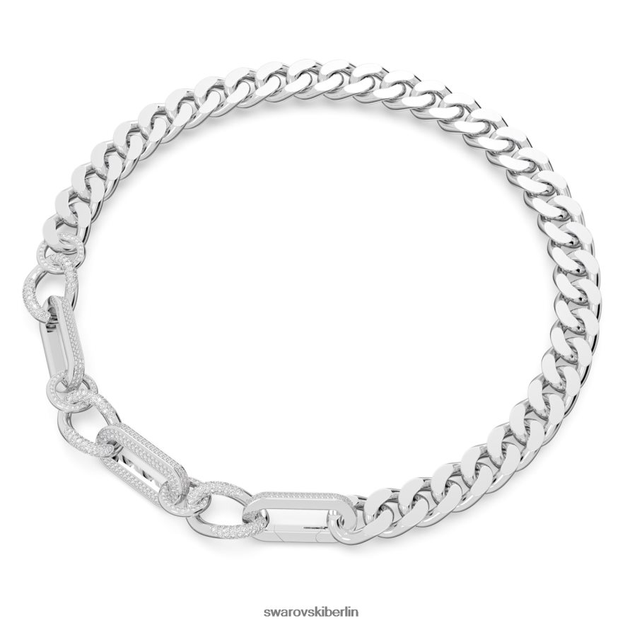 Swarovski Dextera-Halskette Statement, gemischte Glieder, weiß, rhodiniert Schmuck HLT44837