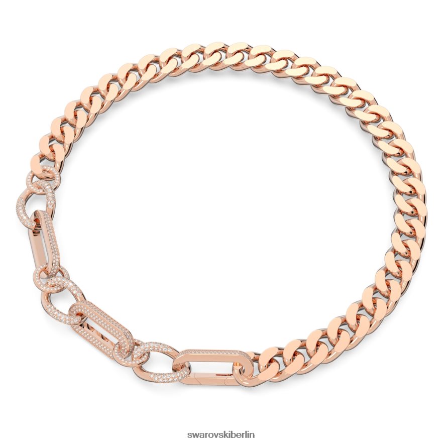 Swarovski Dextera-Halskette Statement, gemischte Glieder, weiß, rosévergoldet Schmuck HLT44844