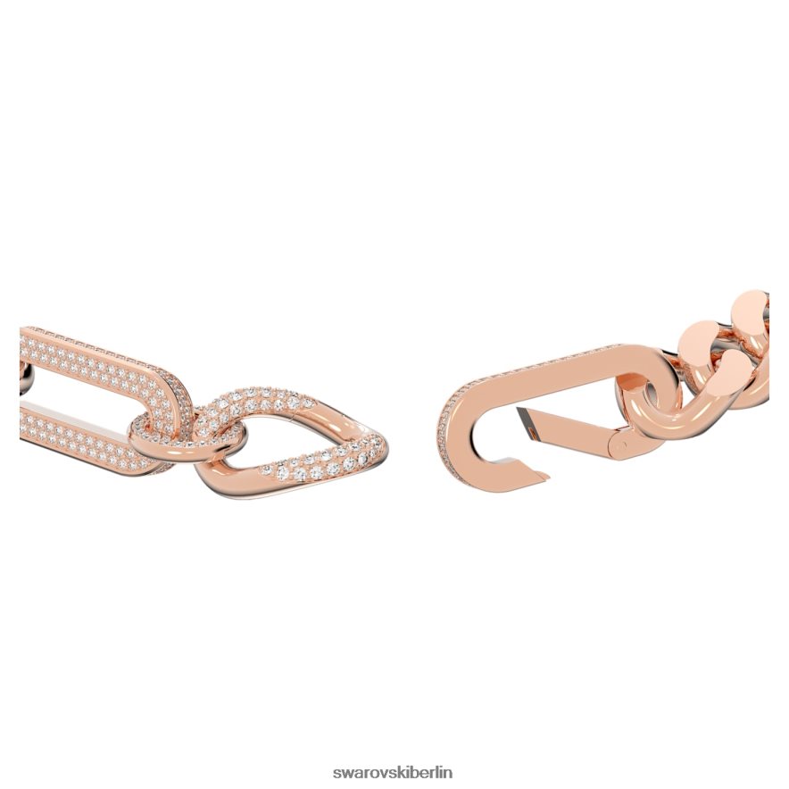 Swarovski Dextera-Halskette Statement, gemischte Glieder, weiß, rosévergoldet Schmuck HLT44844