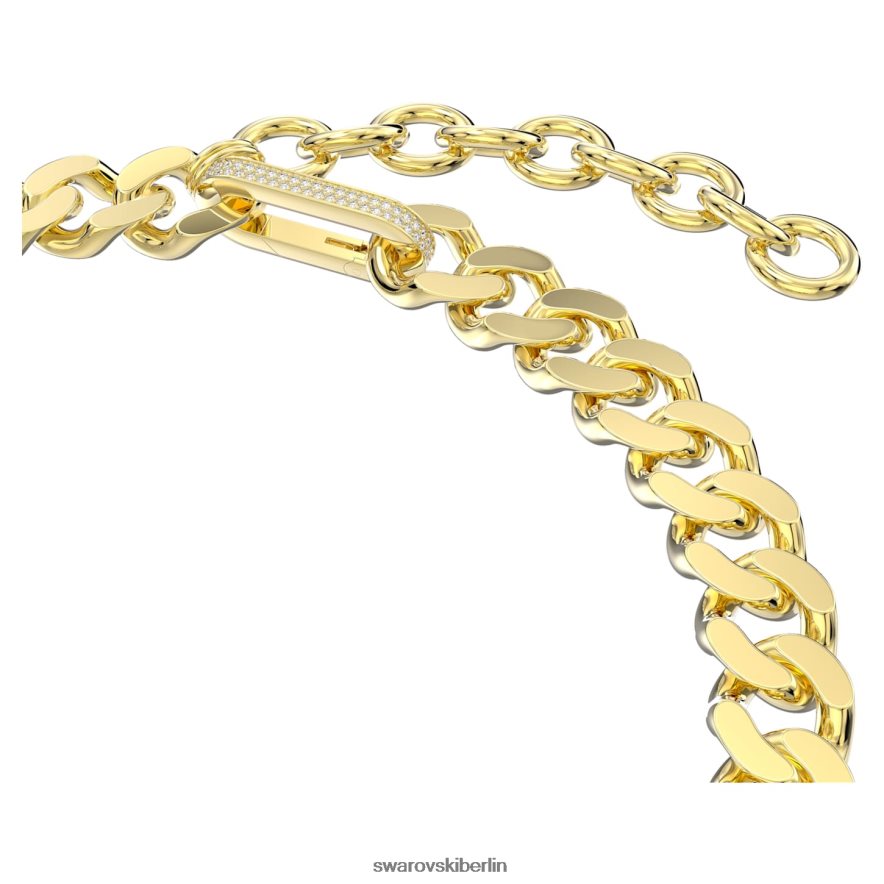 Swarovski Dextera-Halskette Statement, gemischte Glieder, weiß, vergoldet Schmuck HLT44811