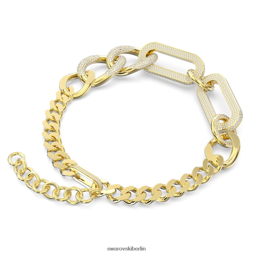 Swarovski Dextera-Halskette Statement, gemischte Glieder, weiß, vergoldet Schmuck HLT44811