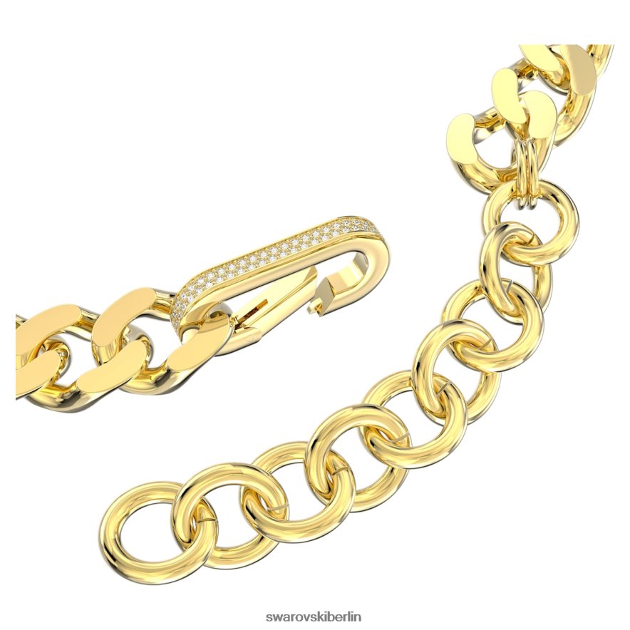 Swarovski Dextera-Halskette Statement, gemischte Glieder, weiß, vergoldet Schmuck HLT44811