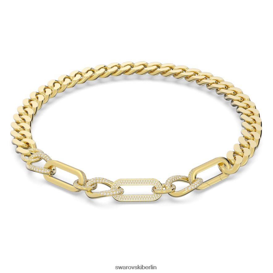Swarovski Dextera-Halskette Statement, gemischte Glieder, weiß, vergoldet Schmuck HLT44843