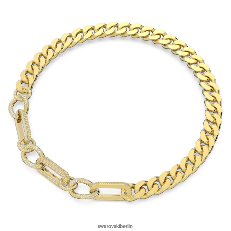 Swarovski Dextera-Halskette Statement, gemischte Glieder, weiß, vergoldet Schmuck HLT44843