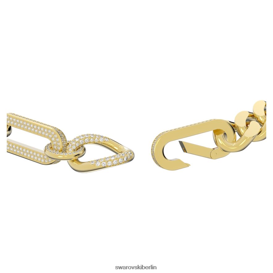 Swarovski Dextera-Halskette Statement, gemischte Glieder, weiß, vergoldet Schmuck HLT44843