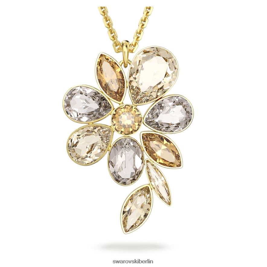 Swarovski Eleganz von Afrika Halskette Blume, mehrfarbig, vergoldet Schmuck HLT448126