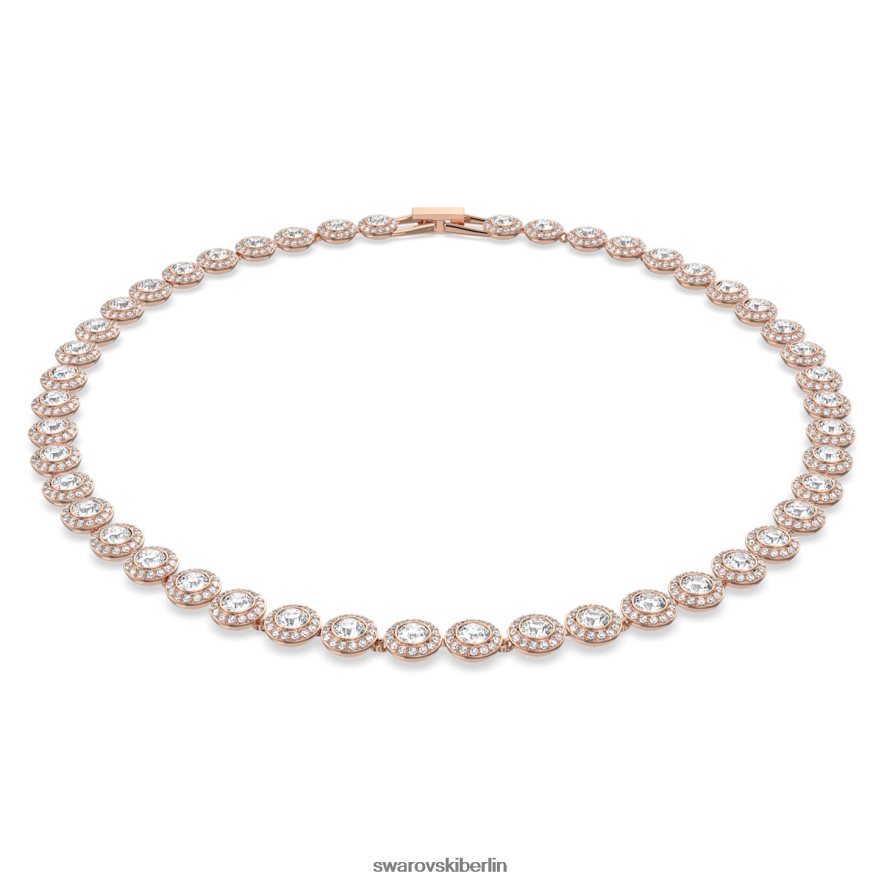 Swarovski Engelskette Rundschliff, weiß, rosévergoldet Schmuck HLT44810