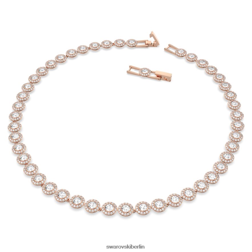Swarovski Engelskette Rundschliff, weiß, rosévergoldet Schmuck HLT44810