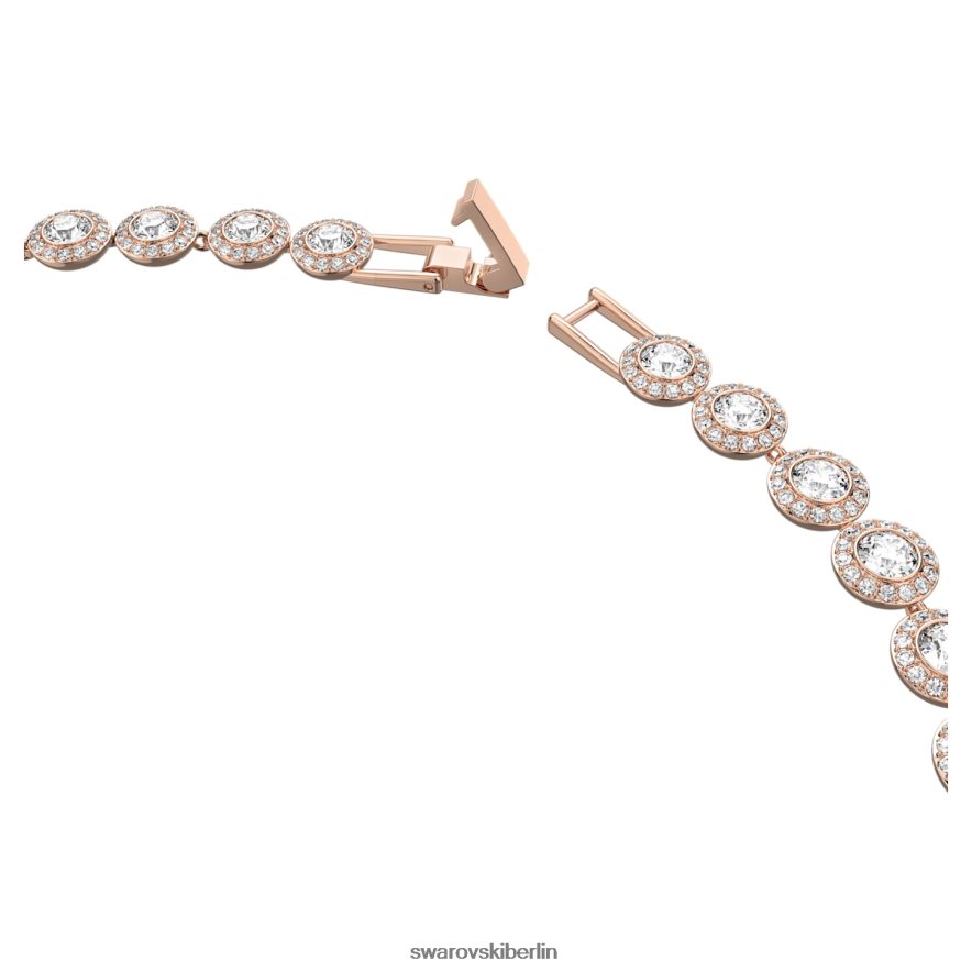 Swarovski Engelskette Rundschliff, weiß, rosévergoldet Schmuck HLT44810