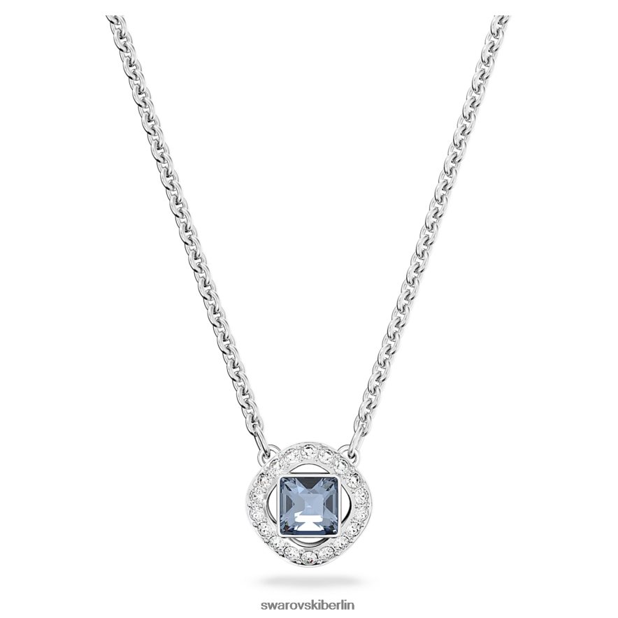 Swarovski Engelskette quadratischer Schliff, blau, rhodiniert Schmuck HLT44828
