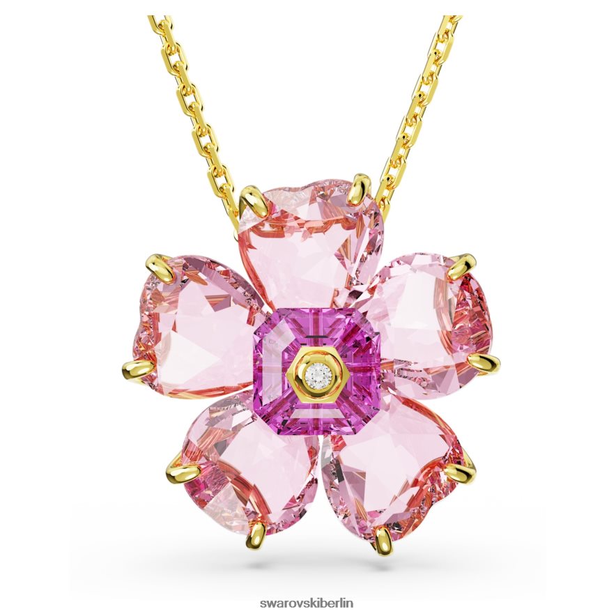 Swarovski Florere-Halskette Blume, rosa, vergoldet Schmuck HLT44869