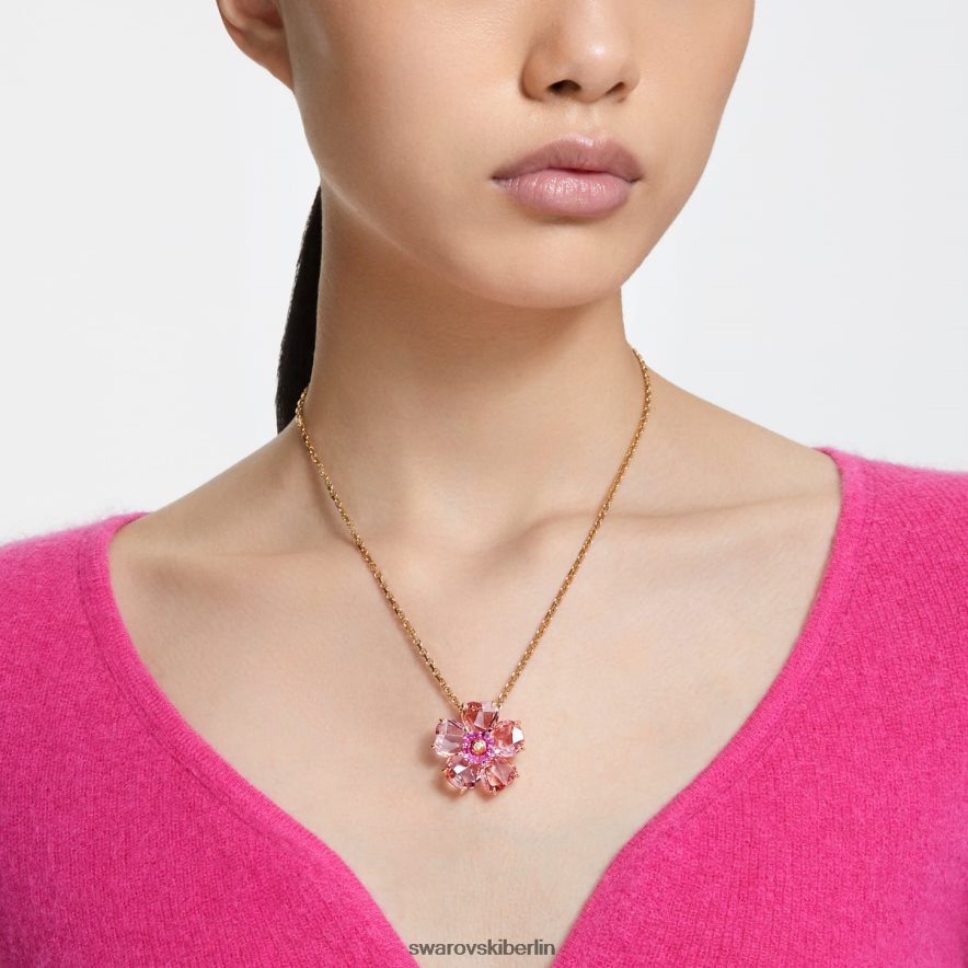 Swarovski Florere-Halskette Blume, rosa, vergoldet Schmuck HLT44869
