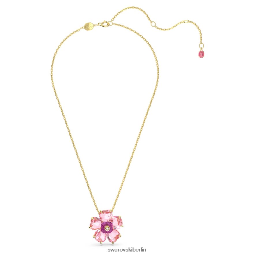 Swarovski Florere-Halskette Blume, rosa, vergoldet Schmuck HLT44869