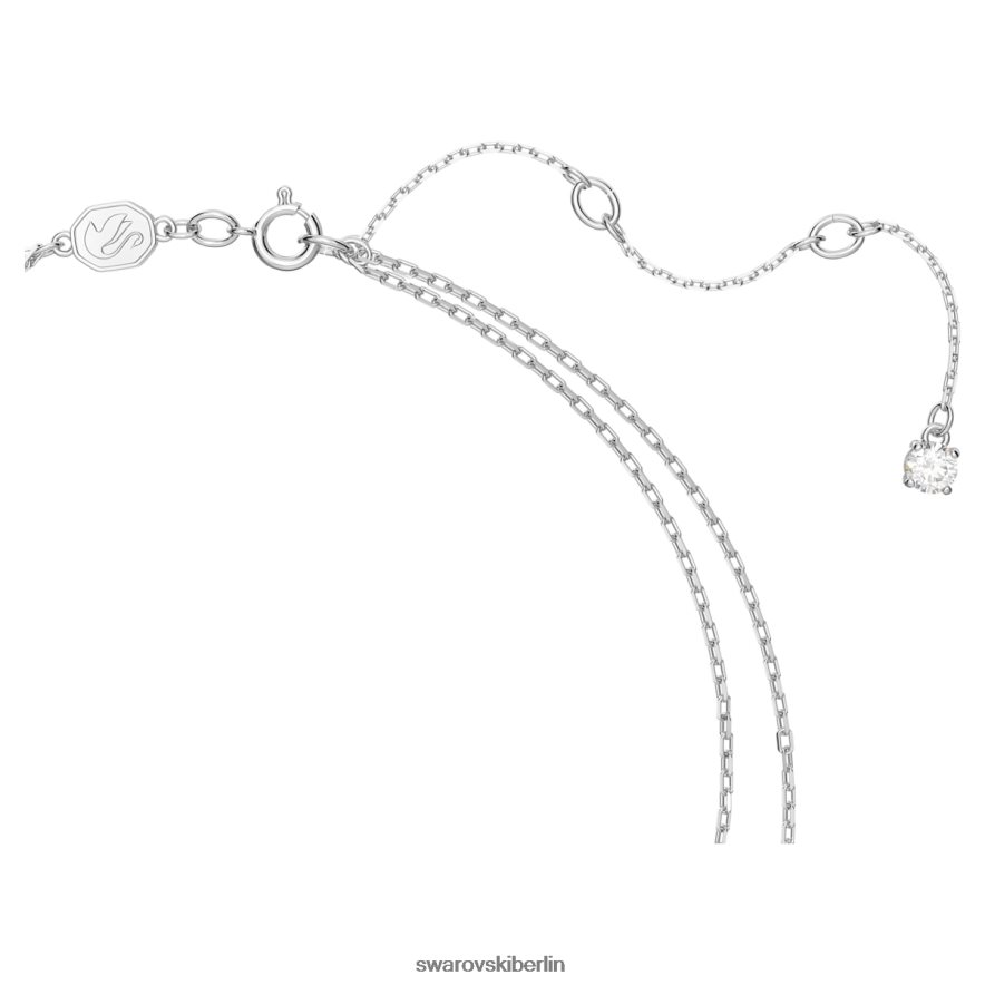 Swarovski Gema-Halskette Mischschliffe, Blume, weiß, rhodiniert Schmuck HLT448117