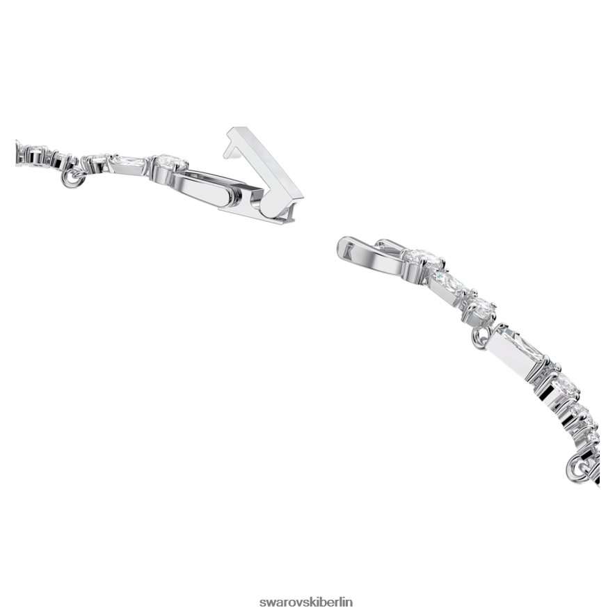 Swarovski Gema-Halskette Mischschliffe, Blume, weiß, rhodiniert Schmuck HLT44820