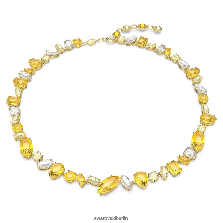 Swarovski Gema-Halskette Mischschliffe, gelb, vergoldet Schmuck HLT4488