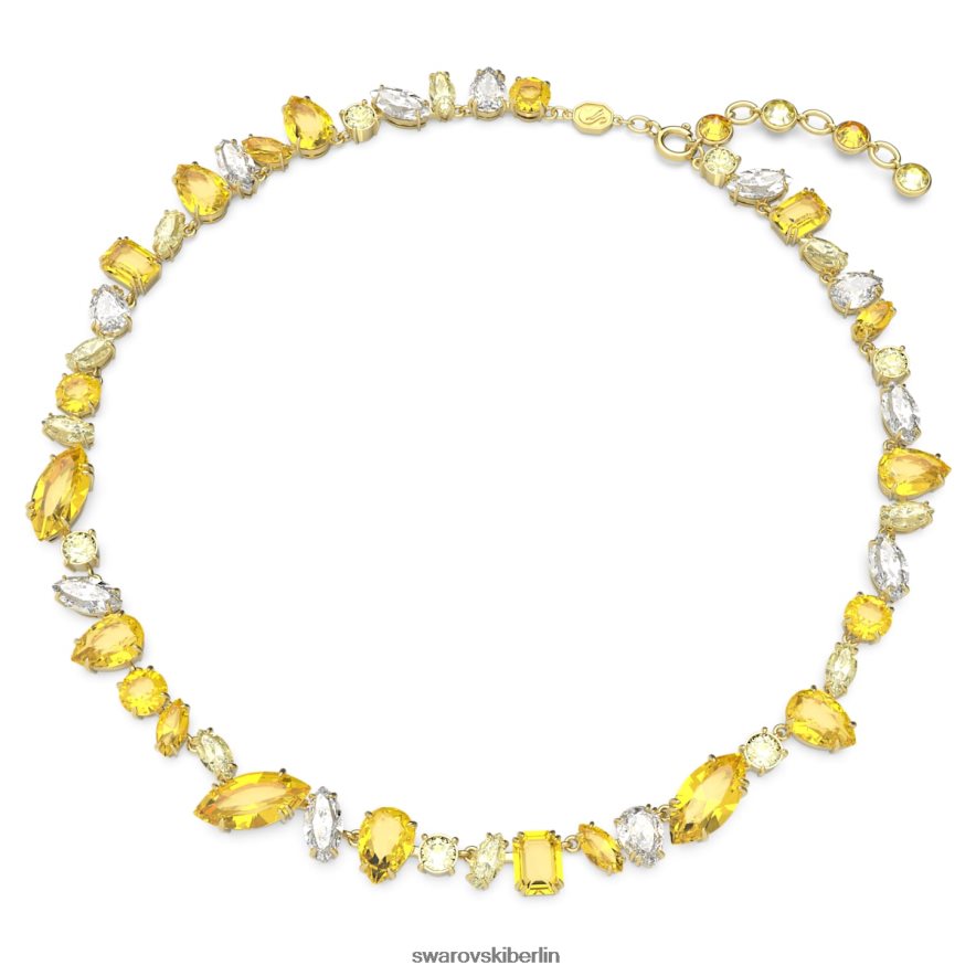 Swarovski Gema-Halskette Mischschliffe, gelb, vergoldet Schmuck HLT4488