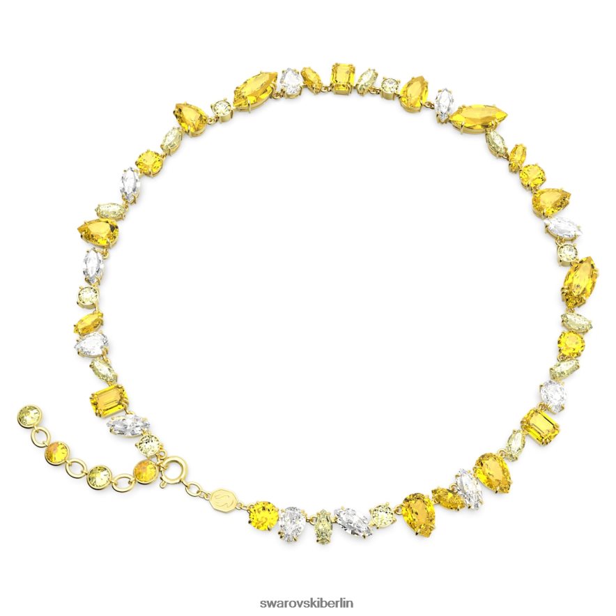 Swarovski Gema-Halskette Mischschliffe, gelb, vergoldet Schmuck HLT4488
