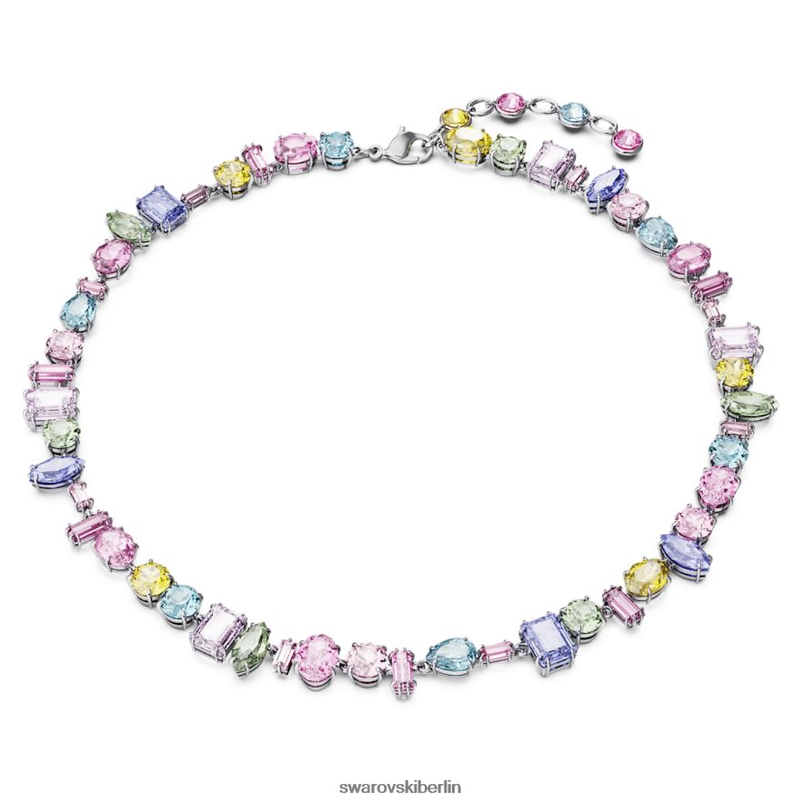 Swarovski Gema-Halskette Mischschliffe, mehrfarbig, rhodiniert Schmuck HLT448113